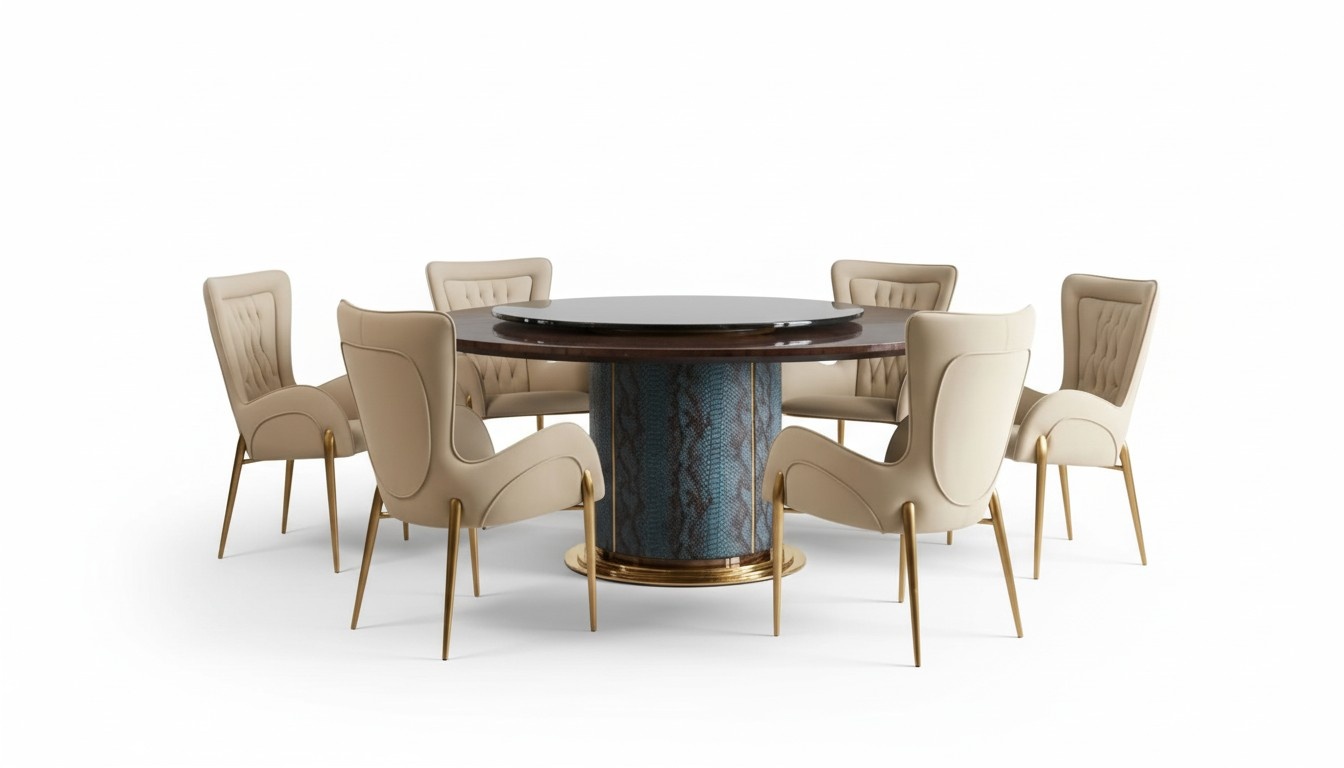 Croco Esszimmer Tisch Runde Tische Esstisch Holz Designer Esszimmer Möbel Neu