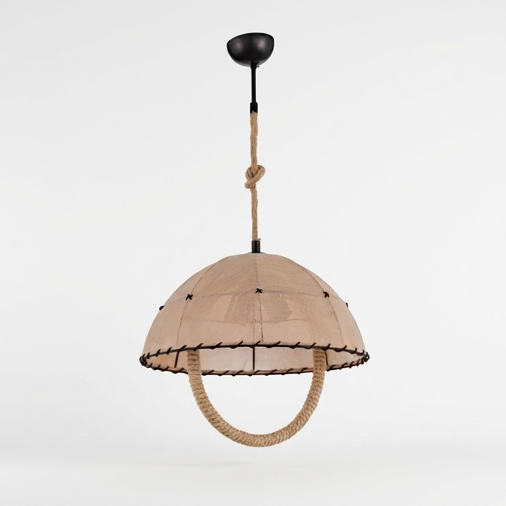 Deckenlampe Deckenleuchter Lüster Kronleuchter Lampe Beige Modern Seil