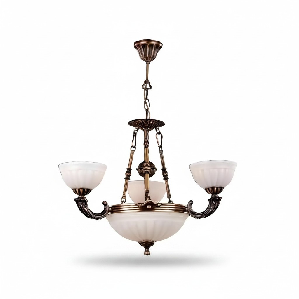 Deckenleuchter Lampe Weiß Deckenlampe Lüster Kronleuchter Glas Art