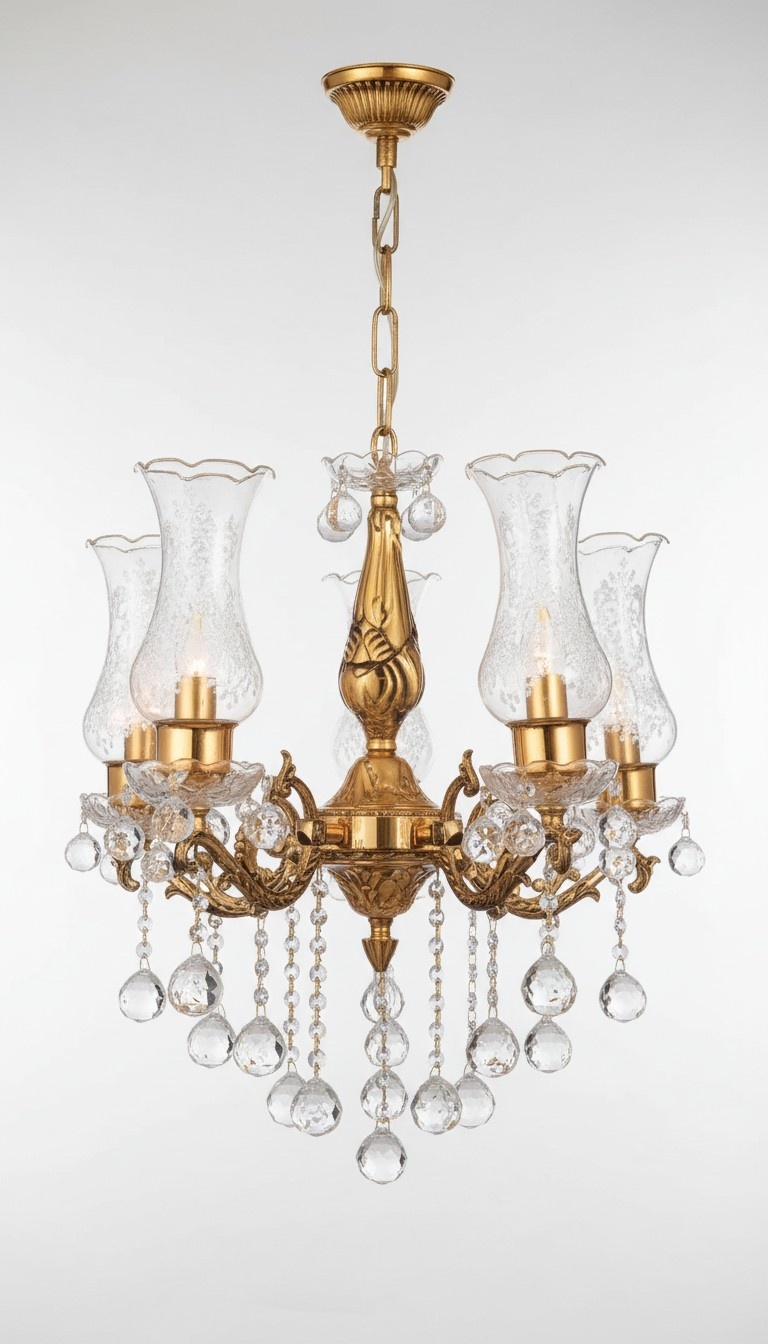 Deckenleuchter Luxus Gold Kronleuchter Deckenlampe Lüster Kristall Art