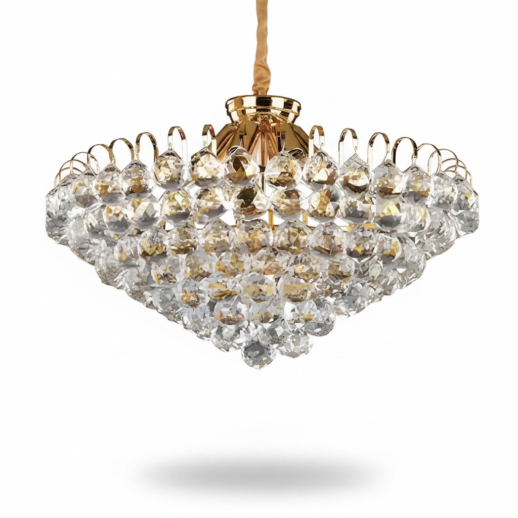 Deckenleuchter Luxus Gold Kronleuchter Deckenlampe Lüster Kristall Art