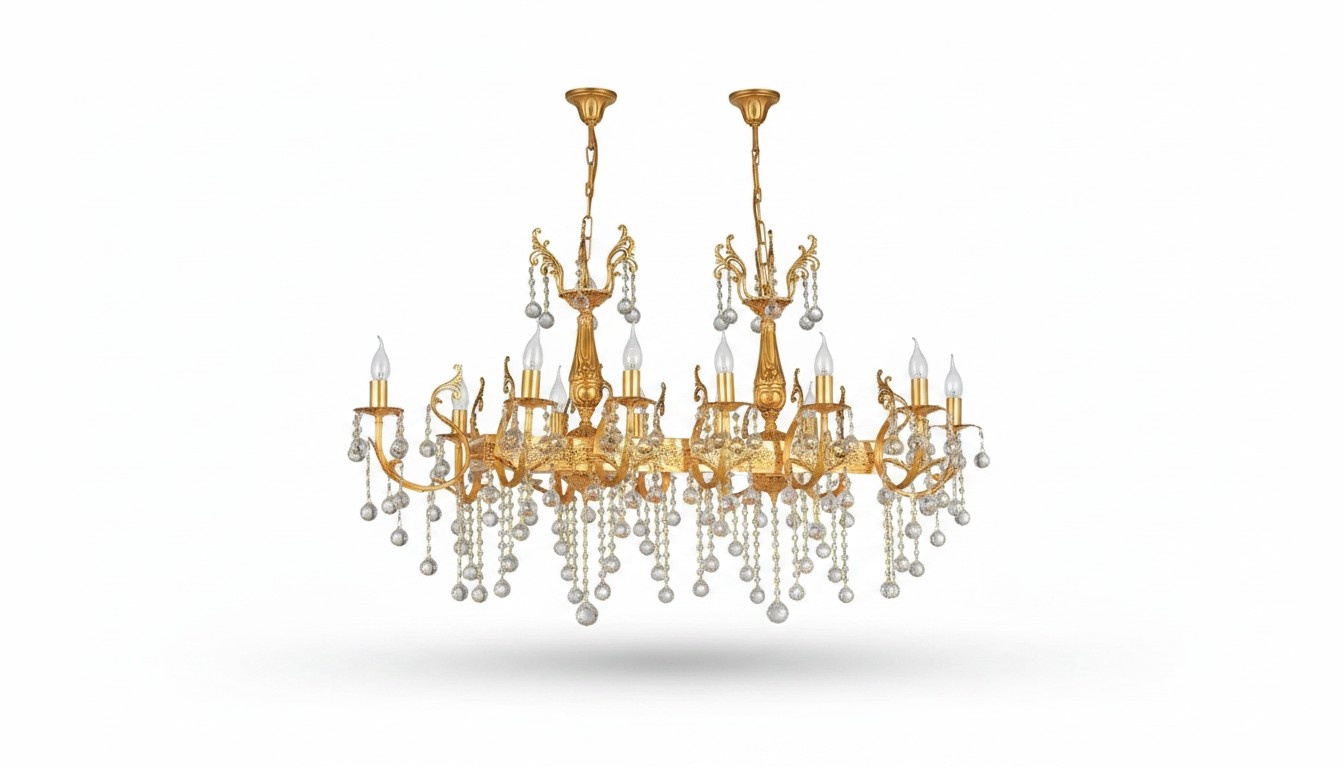 Deckenleuchter Luxus Kronleuchter Deckenlampe Lüster Gold Kristall Lampe