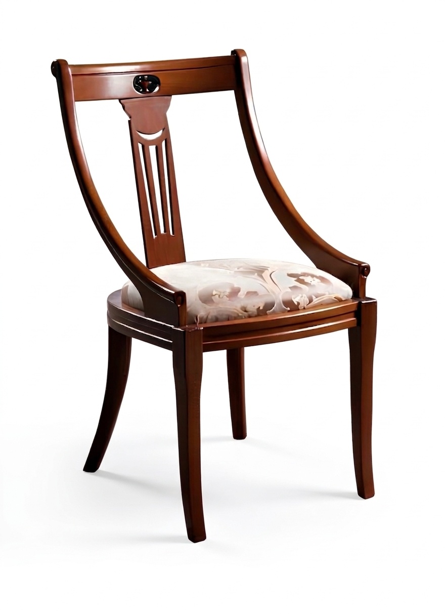 Stuhl 1x Luxus Design Polster Designer Stühle Sitz Büro Esszimmer Holz Barock