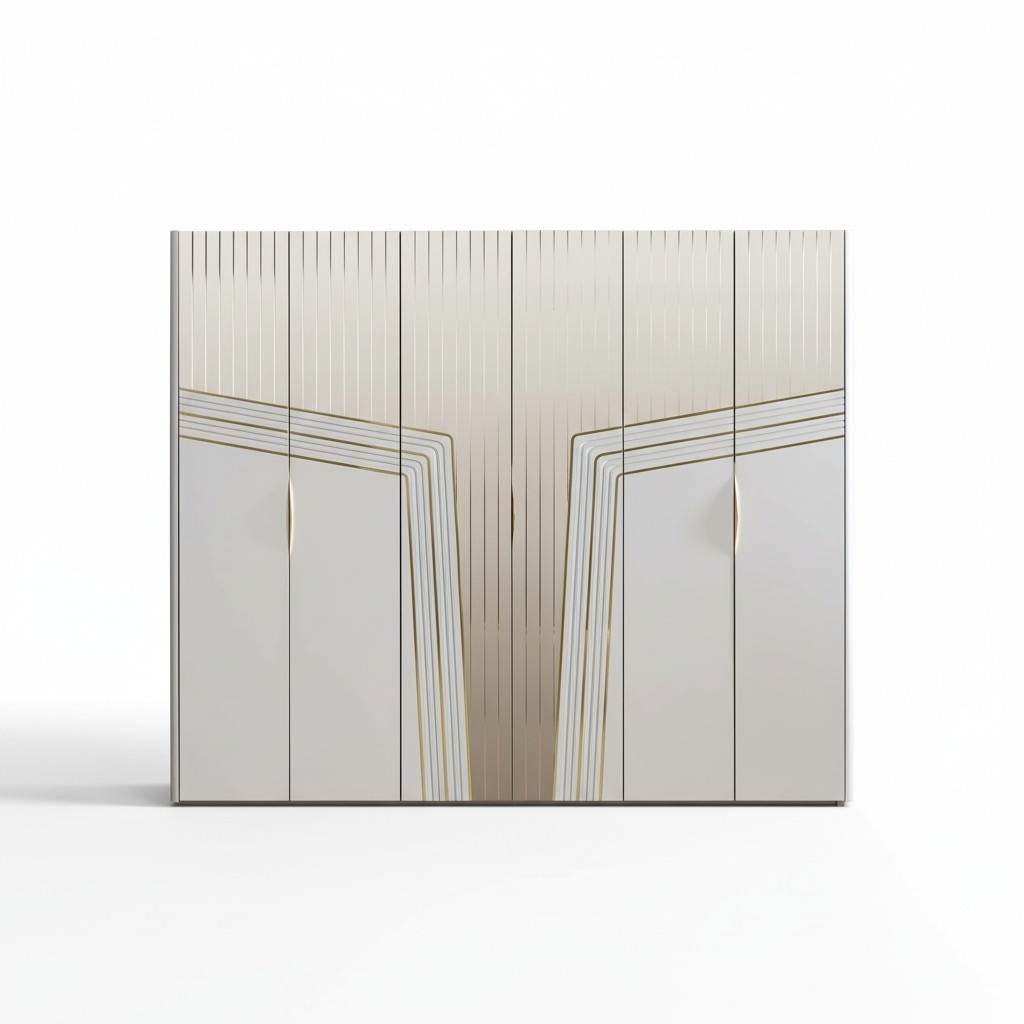 Moderner Weißer Kleiderschrank Holzschrank Schlafzimmer Luxus Möbel