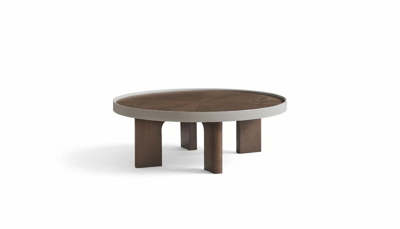 Brauner Wohnzimmer Runder Couchtisch Designer Holztisch Rundtische
