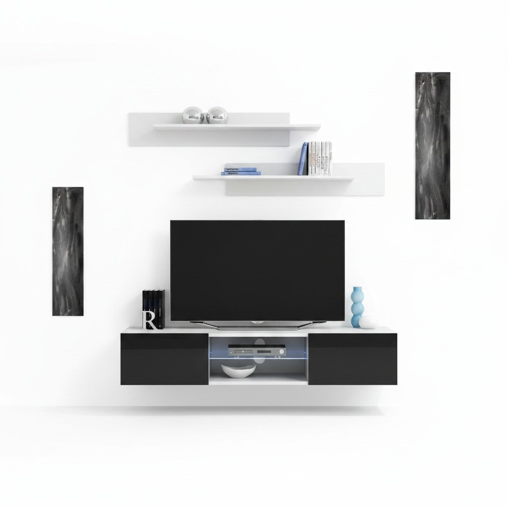 Luxus Wohnwand Set Wandregale Moderne TV Ständer Möbel Modern Design