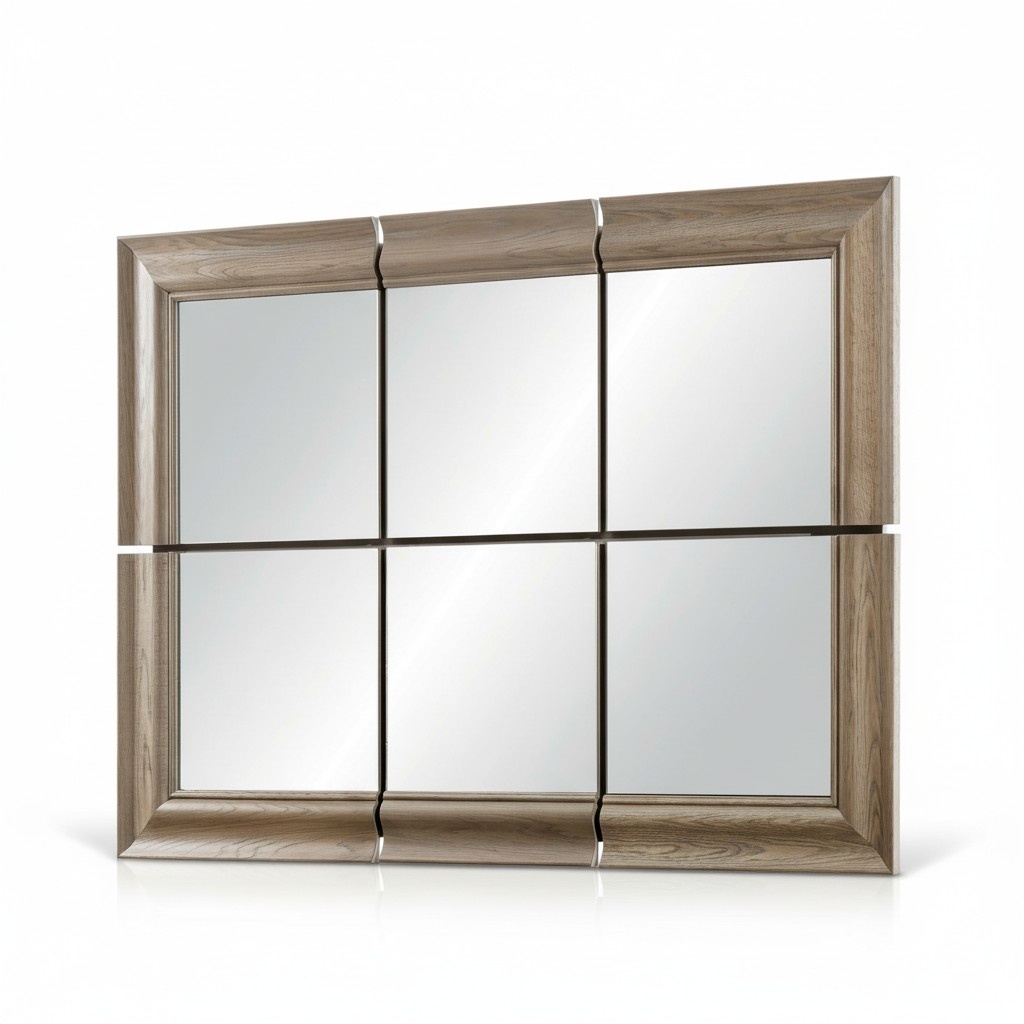 Moderner Großer Spiegel Wandspiegel Echt Holz Rahmen Hängespiegel Neu 146x105cm