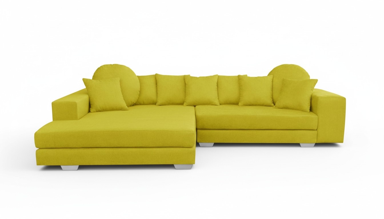 Gelbe Ecksofa Eckcouch Eckgarnitur Polster Sofa Couchen Sofas Wohnlandschaft