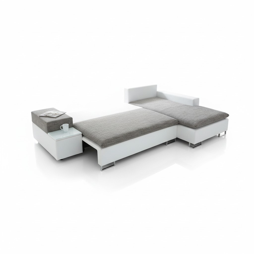 Schlafsofa Design Ecksofa L-form Bettfunktion Couch Textil Sofas Stoff Schlaf