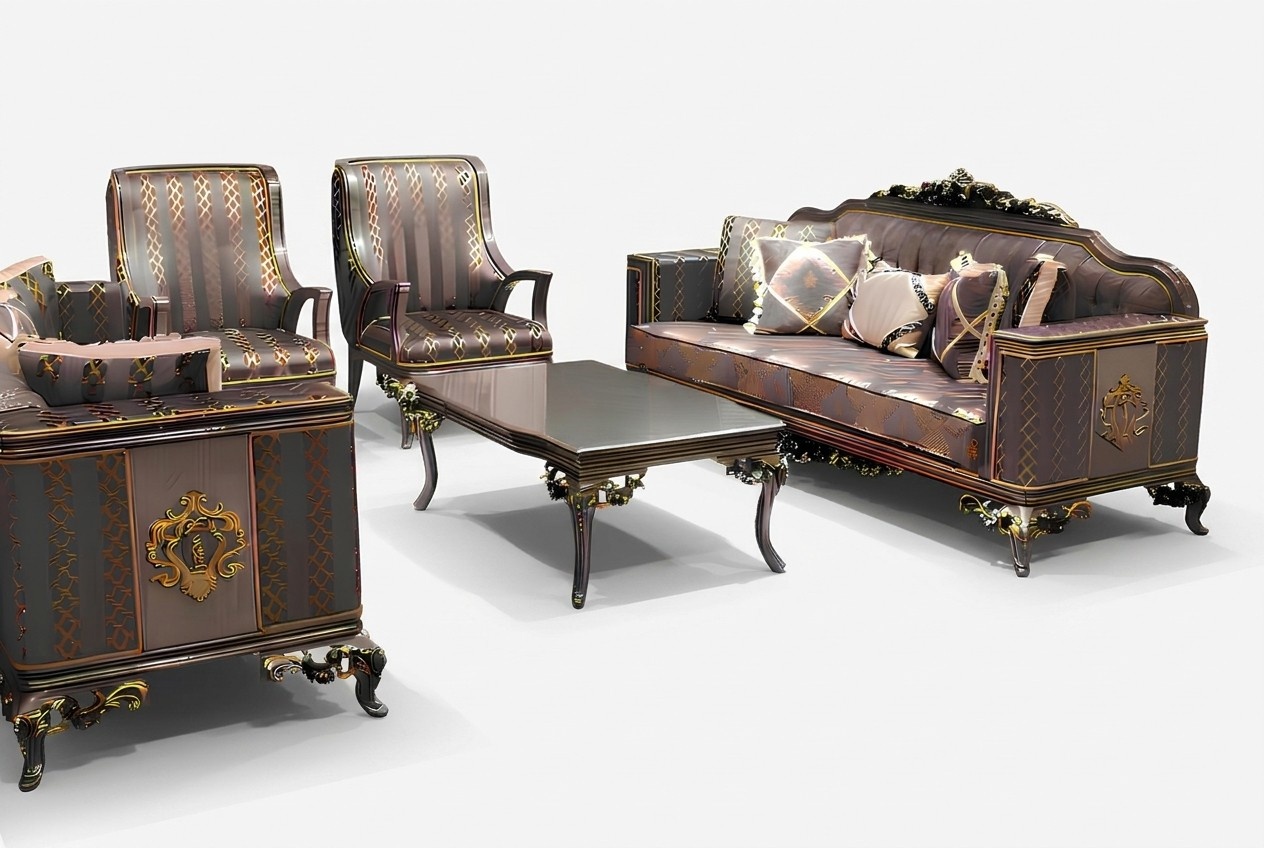 Deluxe Wohnzimmer Sofa Set 3+3 Sitzer Modern Sofa Elegantes