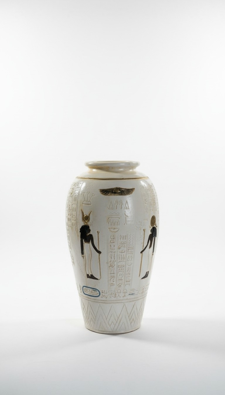 Design Ägyptische Blumen Vase Statue Skulptur Figuren Skulpturen Deko