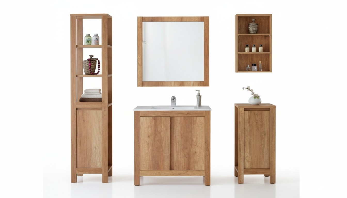 Design Badezimmer Möbel Bad Set Garnitur Schrank Waschbecken Badmöbelsets 5tlg.