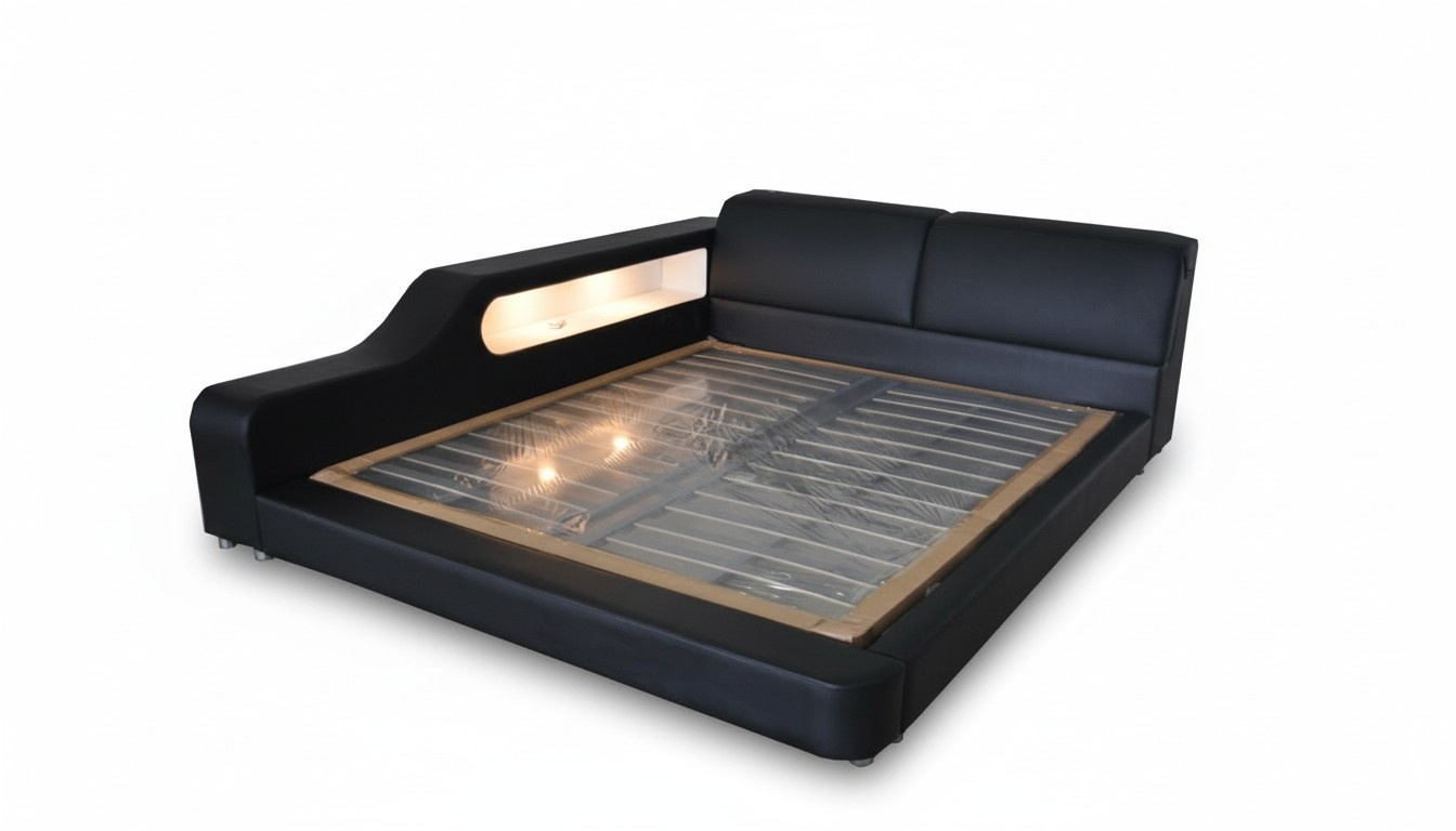 Design Bett XXL Big Betten Leder Hotel 180x200 Multifunktion Regal USB Polster