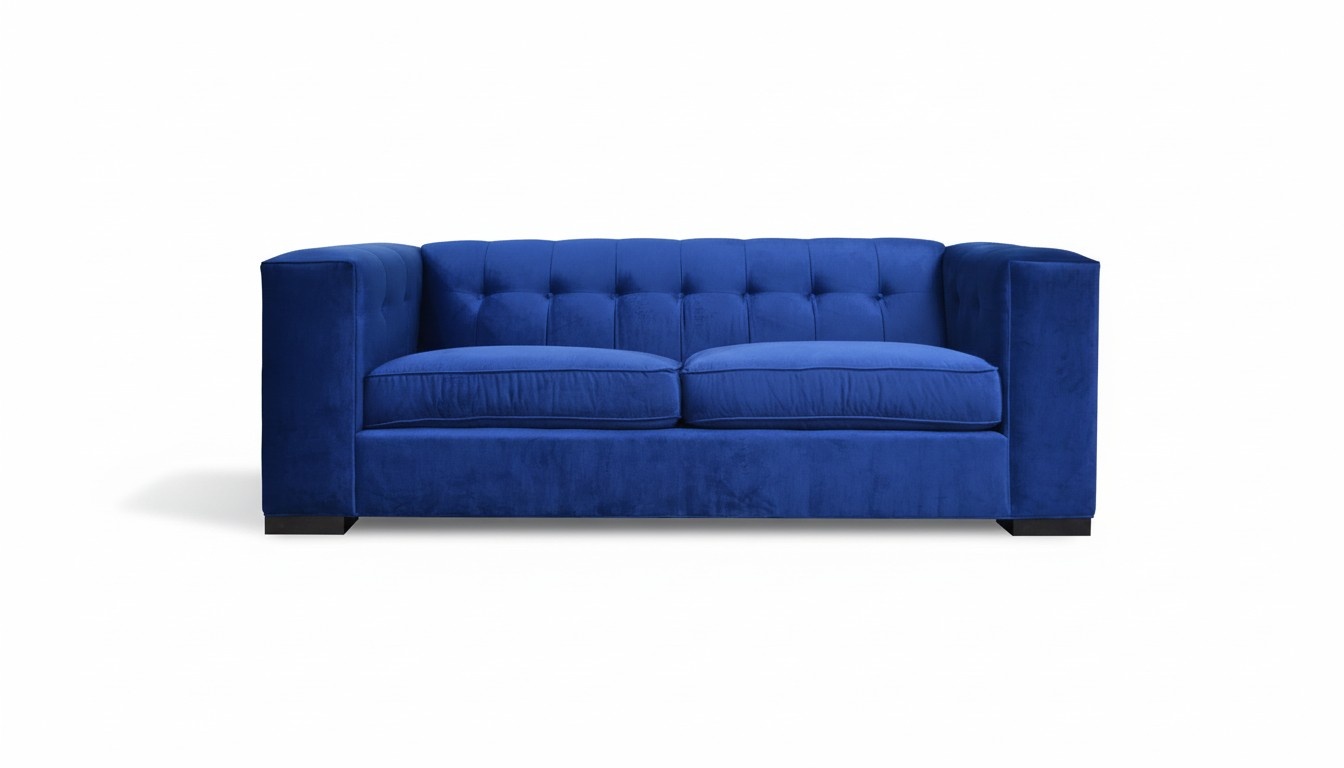 Design Blau Sofa 3 Sitzer Wohnzimmer Stoff Couch Couchen Polster Sofas