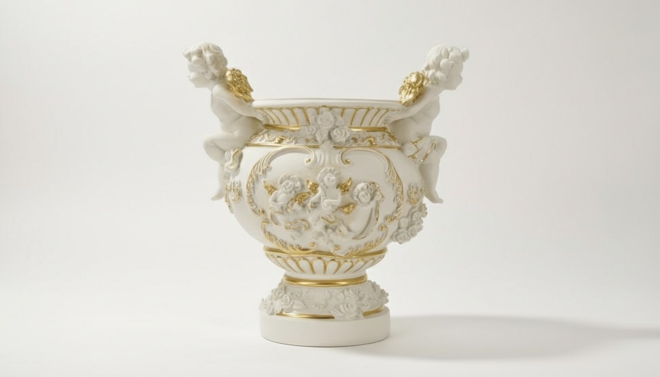 Design Blumen Topf Dekoration XXL Vase Vasen Handarbeit Deko Kelch