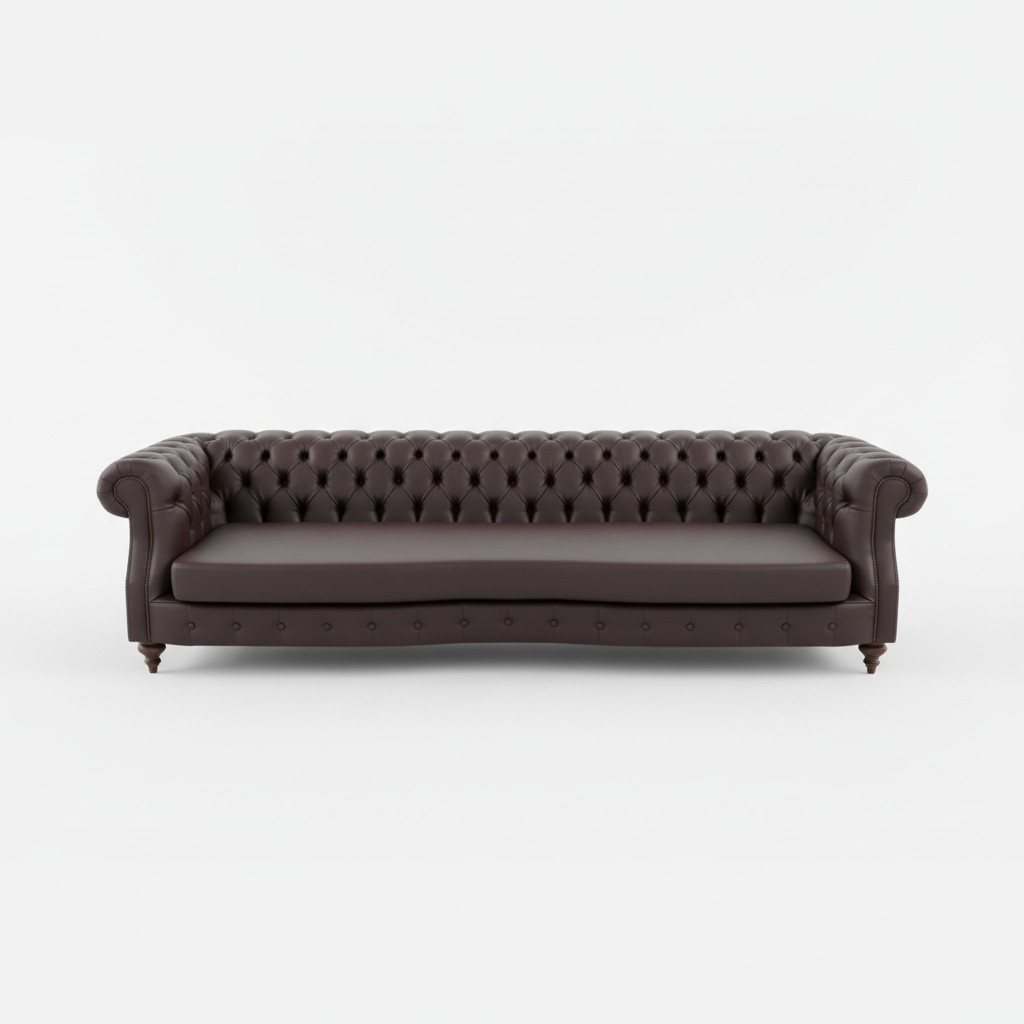 Design Chesterfield Charly 3 m Braun Couch Polster Sofas Leder Wohnzimmer