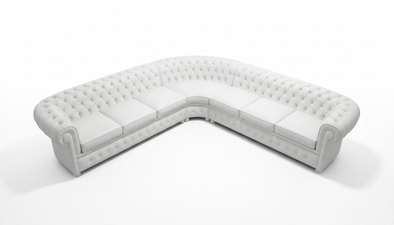 Design Chesterfield Ecksofa Leder 3-E-3 Couch Ledersofa Polster Modern