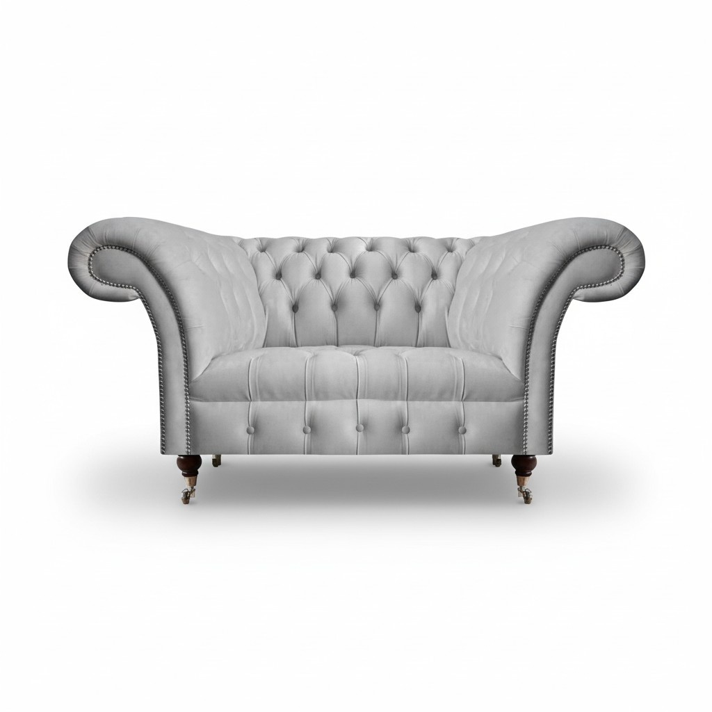 Design Chesterfield Sofa 2-Sitzer Textil Couch Polster Moderne Polstermöbel