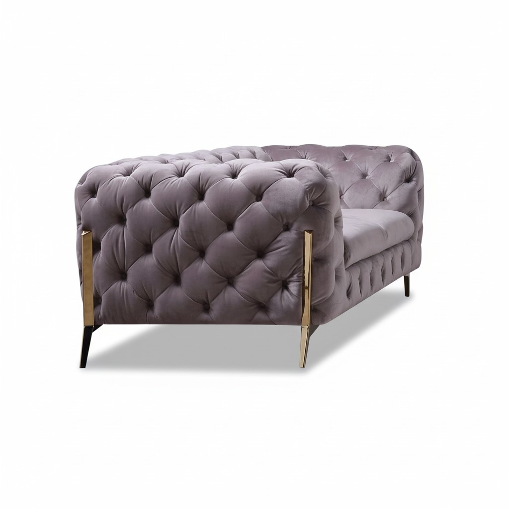 Design Chesterfield Sofa 2-Sitzer Couch Polster Textil Sofas Samt Neu Zweisitzer