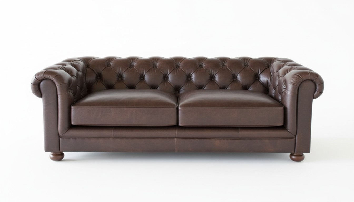 Design Chesterfield Sofagarnitur 3- Sitzer Couch Leder Couch Polster Sofas