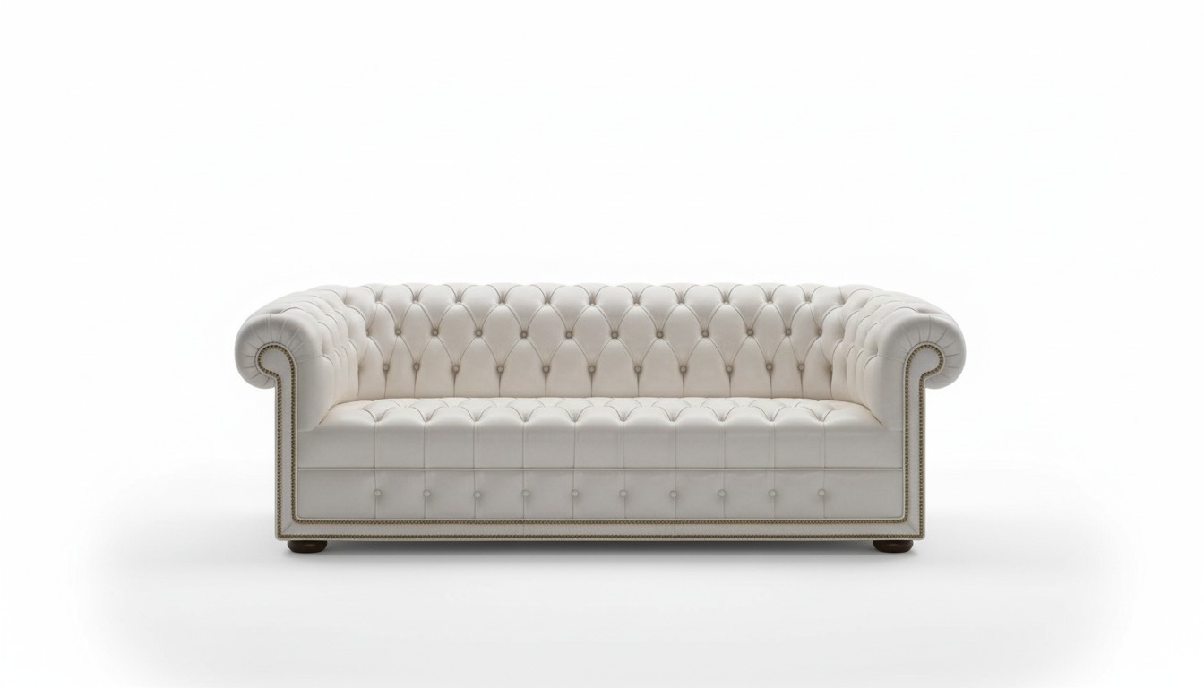 Design Chesterfield Sofagarnitur 3 Sitzer Leder Couch Blau Polster Sofas