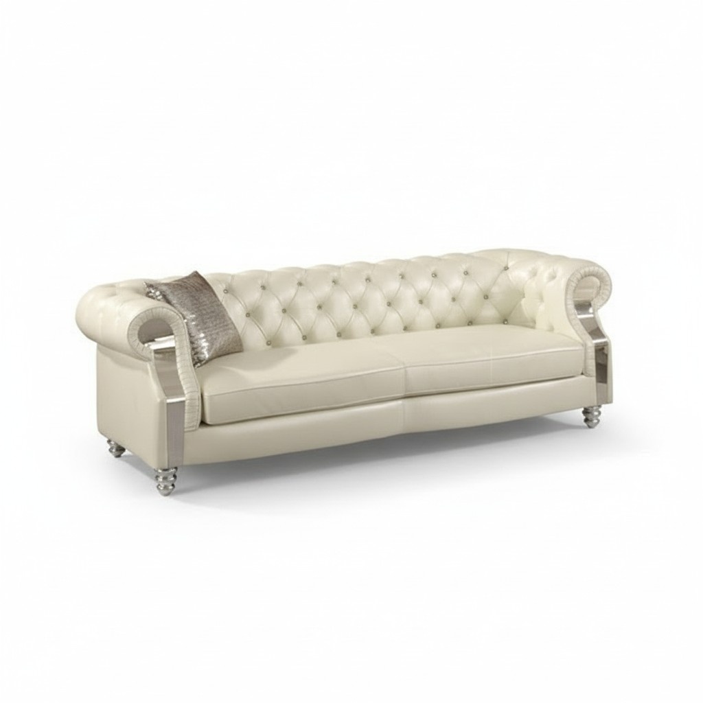 Design Chesterfield Sofagarnitur 3 Sitzer Couch Leder Polster Modern Luxus