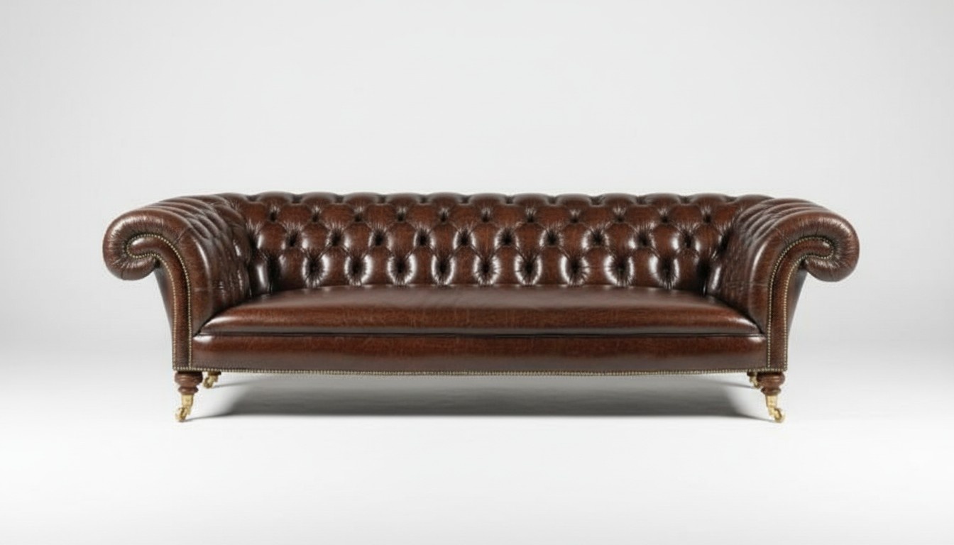 Design Chesterfield Sofagarnitur 4-Sitzer Leder Couch Polster Sofas Sofa