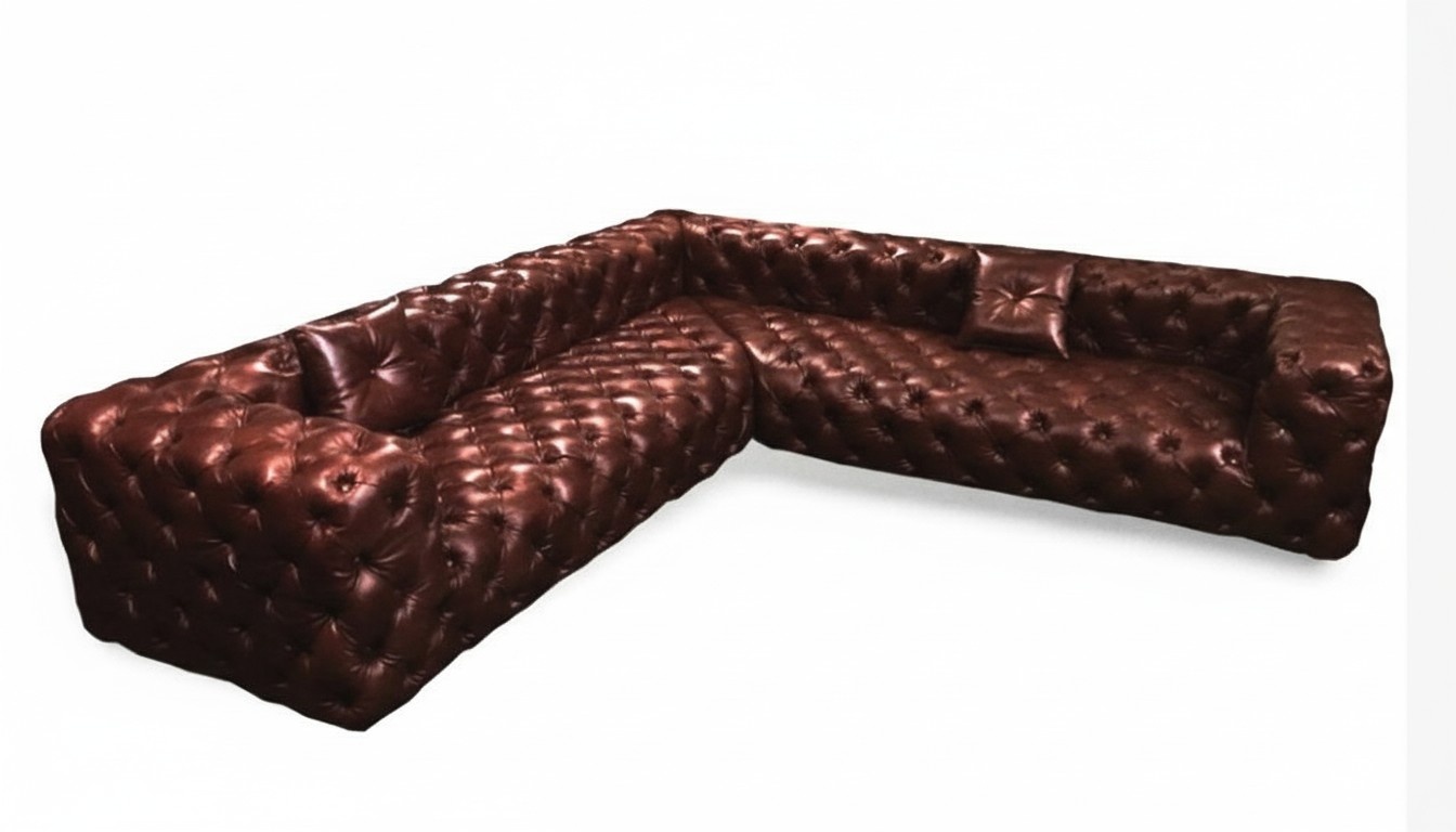 Design Chesterfield Sofagarnitur Ecksofa XXL Couch Leder Couch Polster