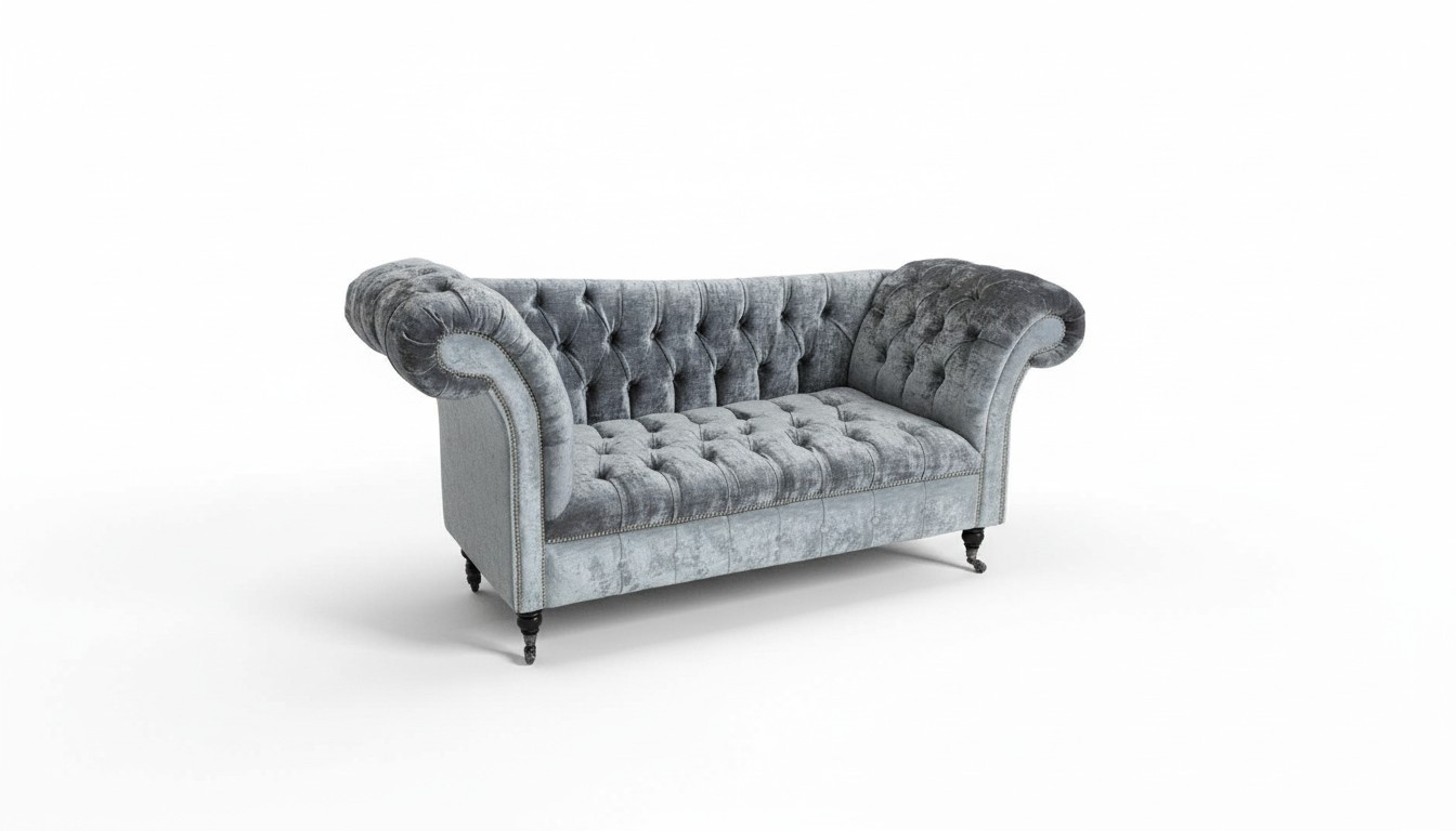 Design Chesterfield Stoff Couch Chaise Lounge Polster Neu Chaiselongues