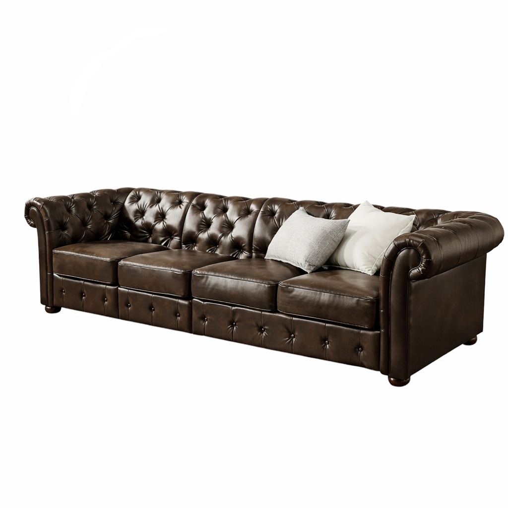 Design Chesterfield XXL Big Sofa 5-Sitzer Couch Leder Couch Polster Sofas