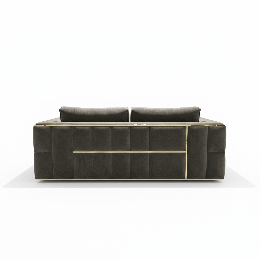 Design Couch Dreisitzer Polster Sofas Stoff Modern 3 Sitzer Couchen Samt Metall