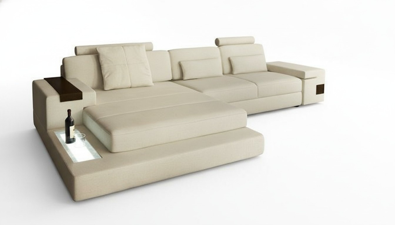 Design Couch Polster Textil Leder Eck Stoff Ecksofa L Form Sofa Couch