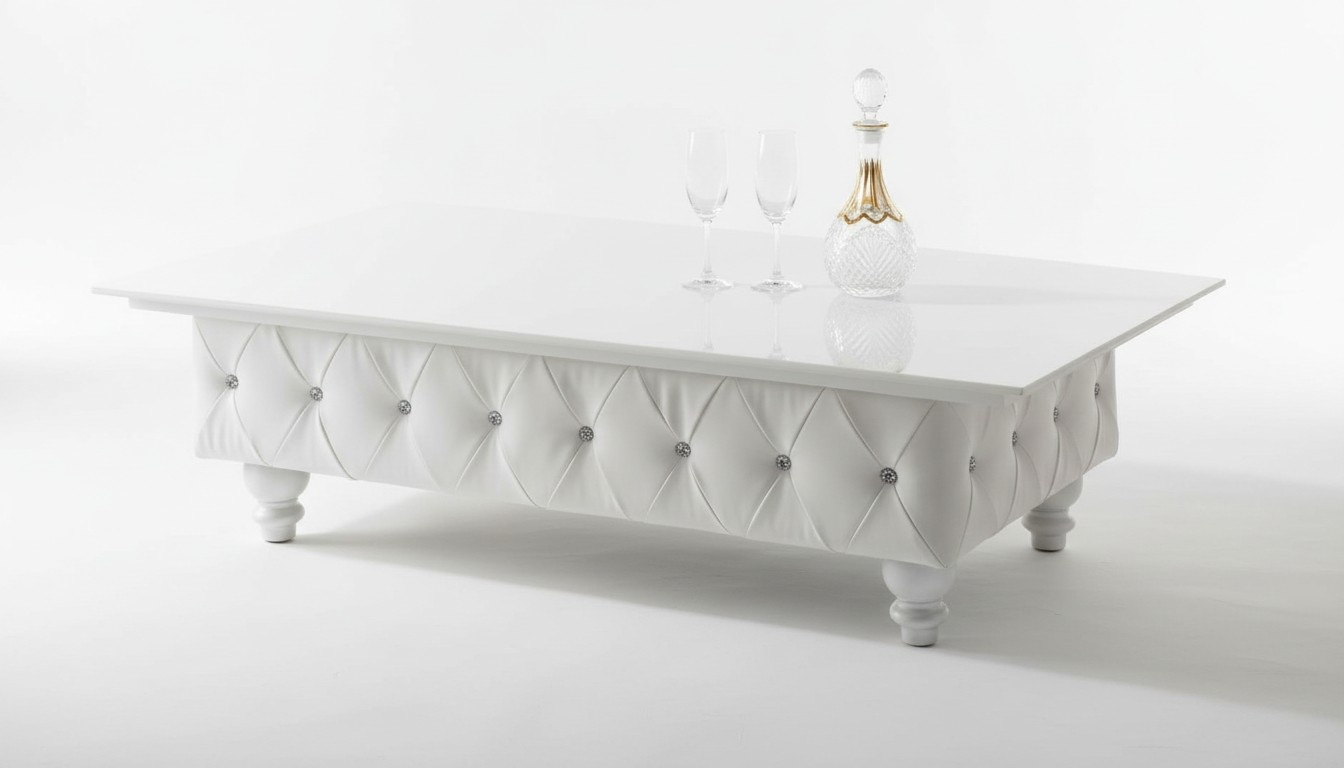 Design Couchtisch Kunstleder Glastisch Tisch Couchtische Designer Tische Neu