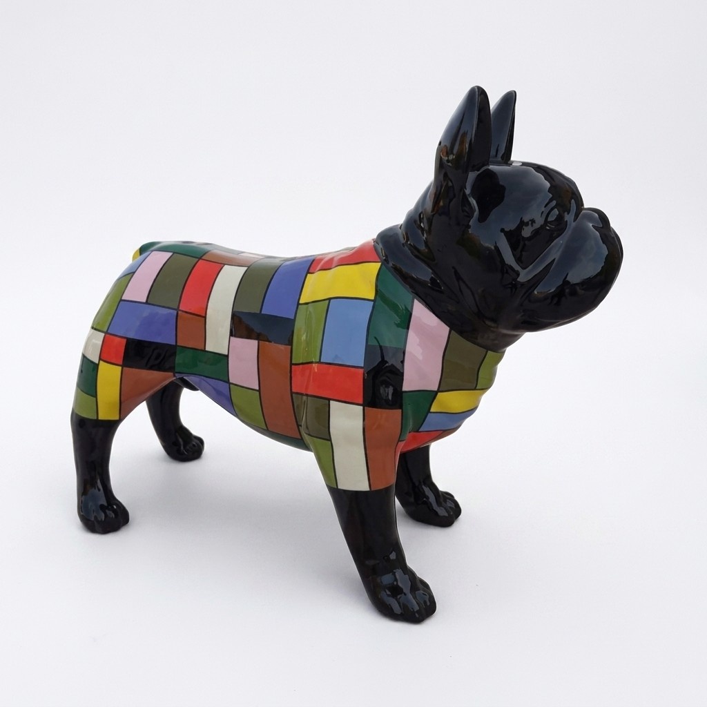 Design Dekoration Figur Hund aus Kunststoff Garten Skulptur Statuen 75x100