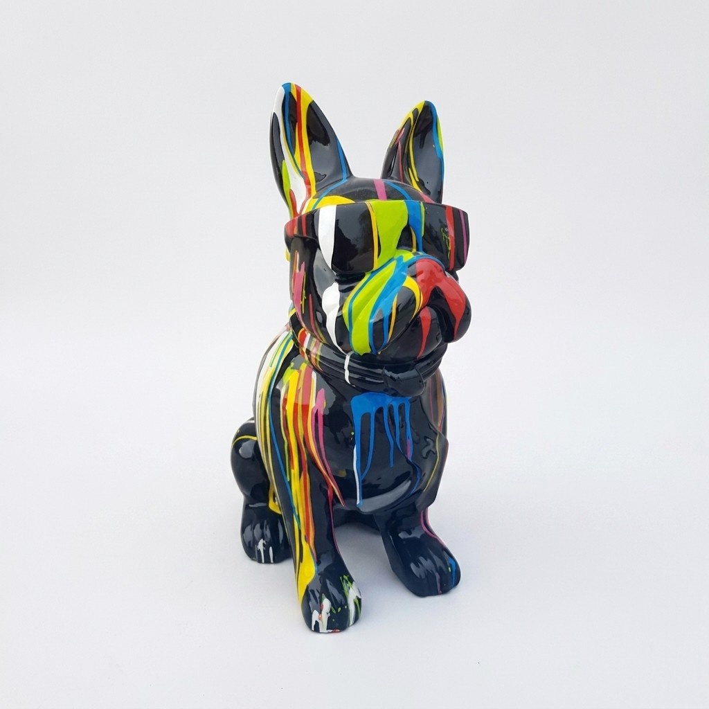 Design Dekoration Figur Hund aus Kunststoff Garten Skulptur Statuen 80cm