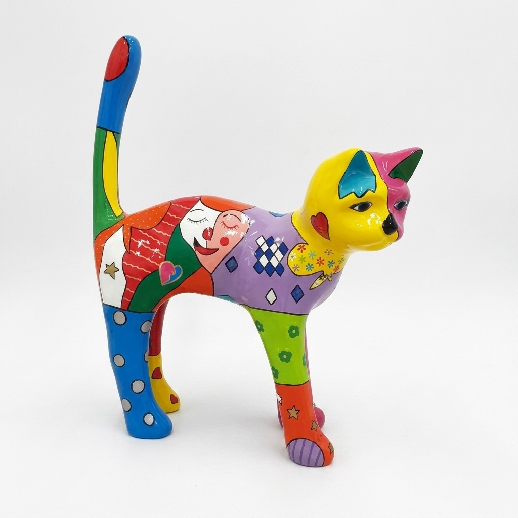 Design Dekoration Figur Katze aus Kunststoff Garten Skulptur Statuen 110 cm