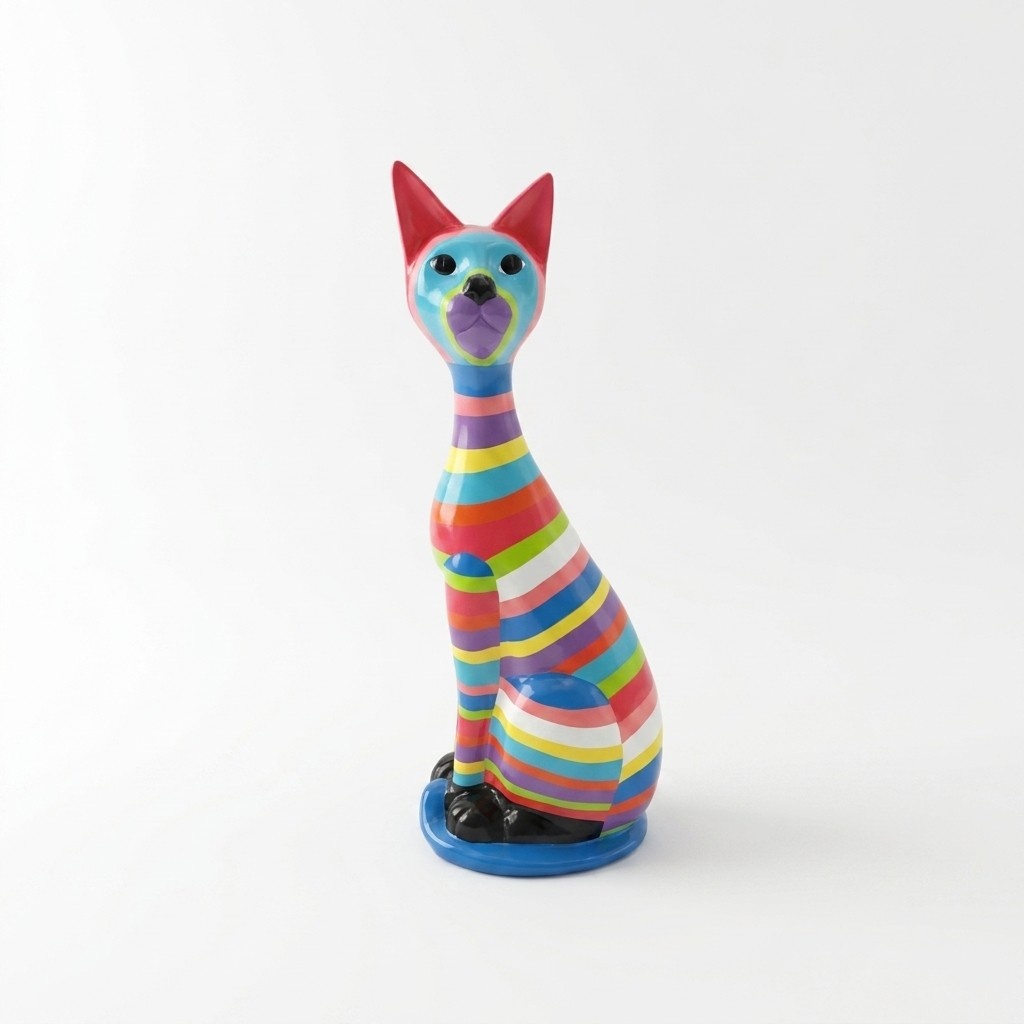 Design Dekoration Figur Katze aus Kunststoff Garten Statuen 98 cm Neu