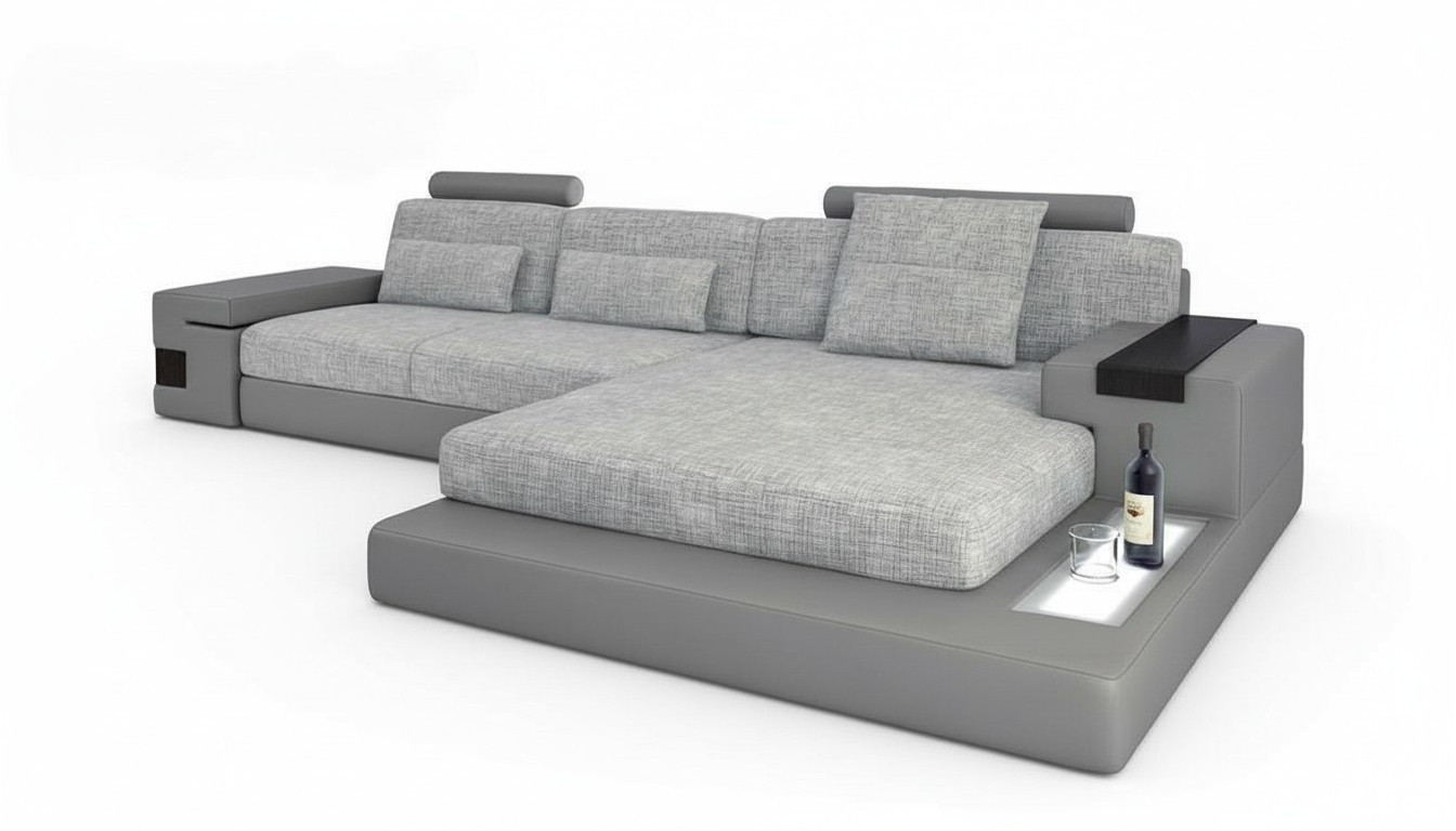 Design Ecksofa Leder L-Form Modern Style Couch Polstermöbel Wohnzimmer Neu