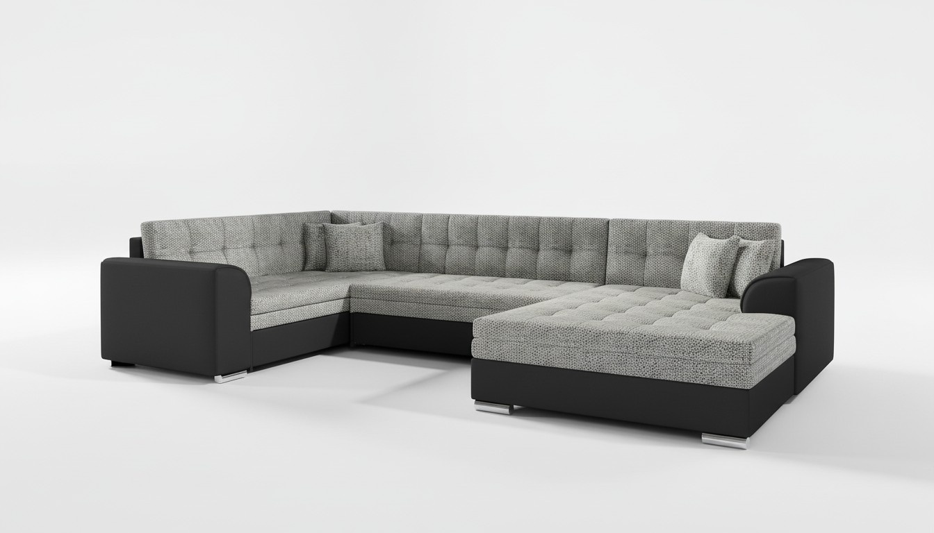 Design Ecksofa Schlafsofa Bettfunktion Couch Leder Textil Polster Sofas