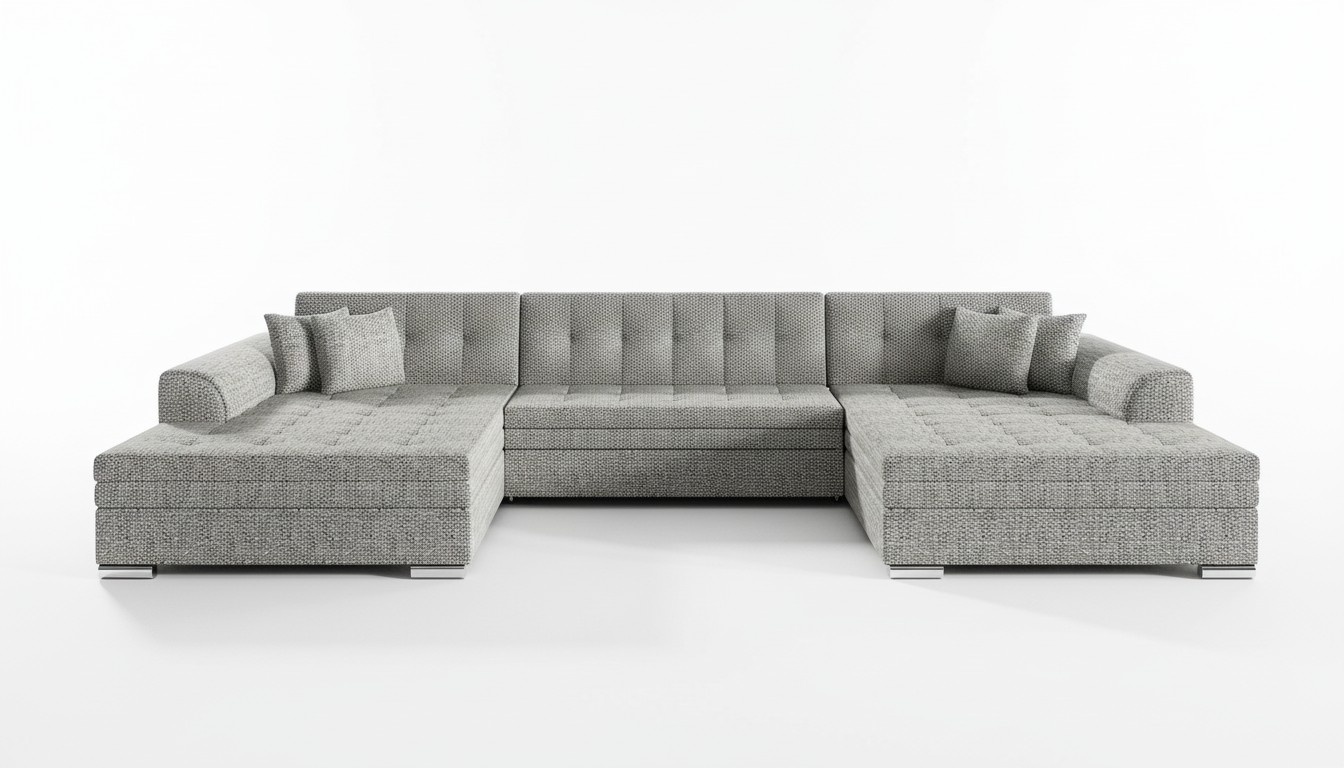 Design Ecksofa Schlafsofa Bettfunktion Couch Leder Polster Textil Sofas