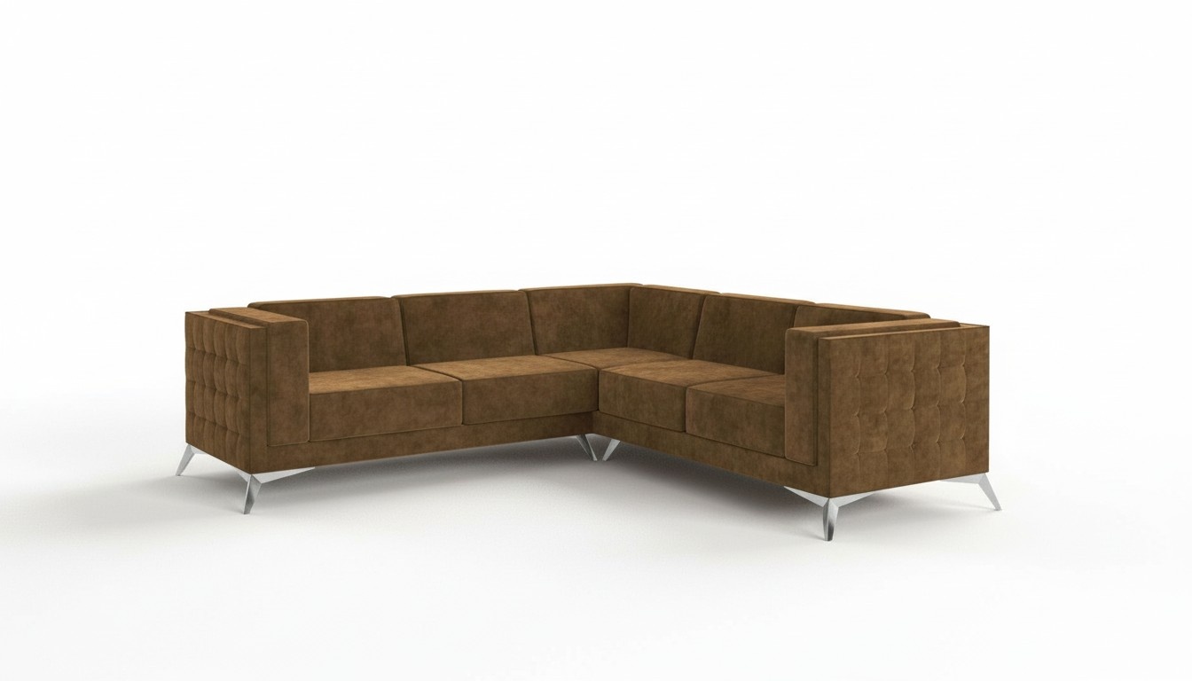 Design Ecksofa Sofa Lform Couch Polster Klassische Couchen Eck Sofas Braun Neu