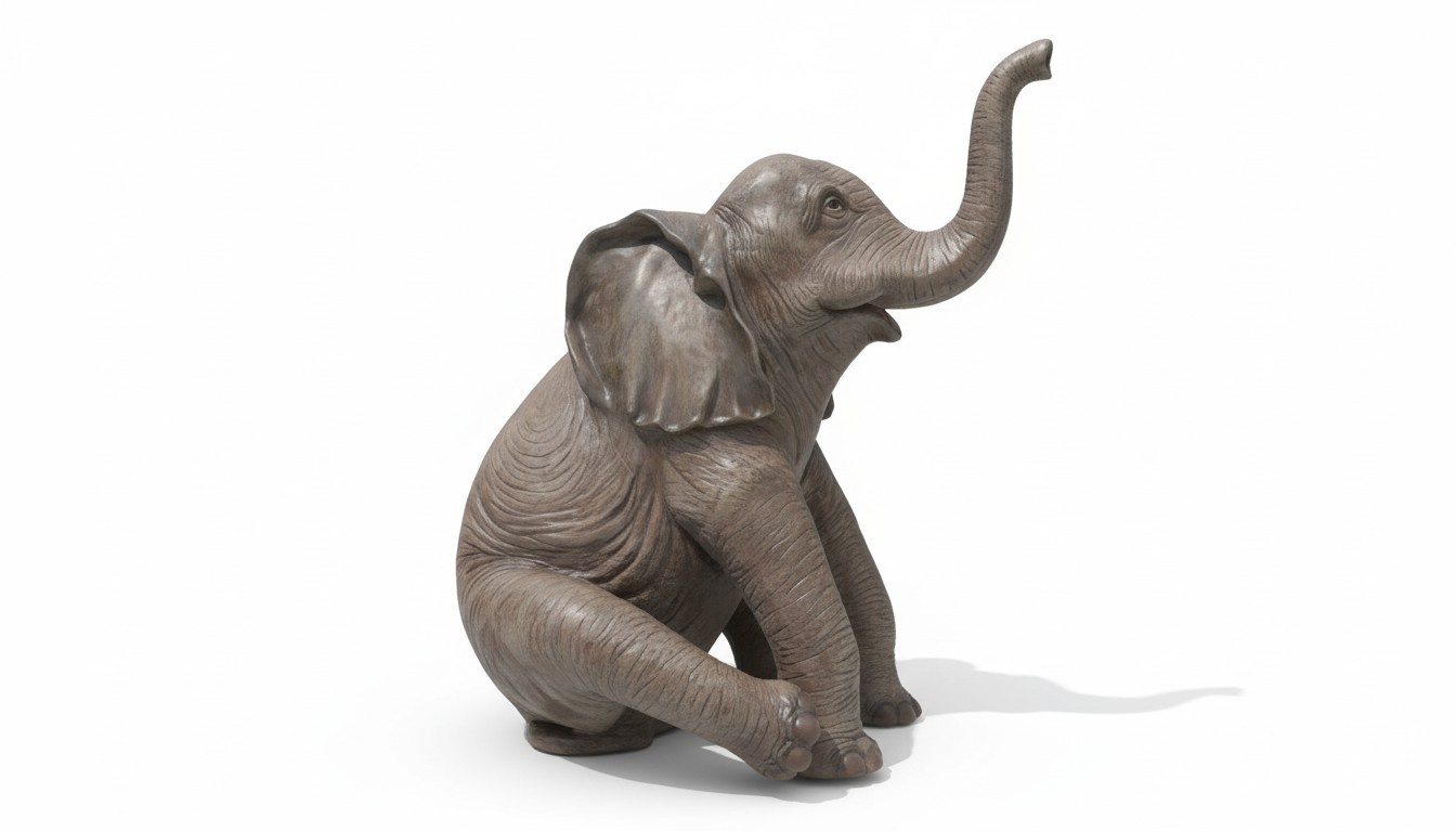 Design Elepfant sitzend-laminat Statue Skulptur Figuren Skulpturen Garten Neu