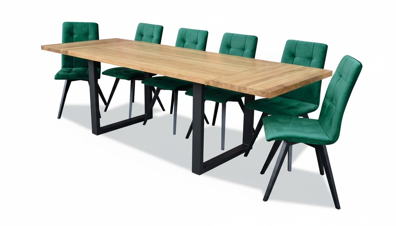 Design Ess Zimmer Stuhl Set Metall Tische Sessel 6x Stühle Tisch Garnitur 7tlg.