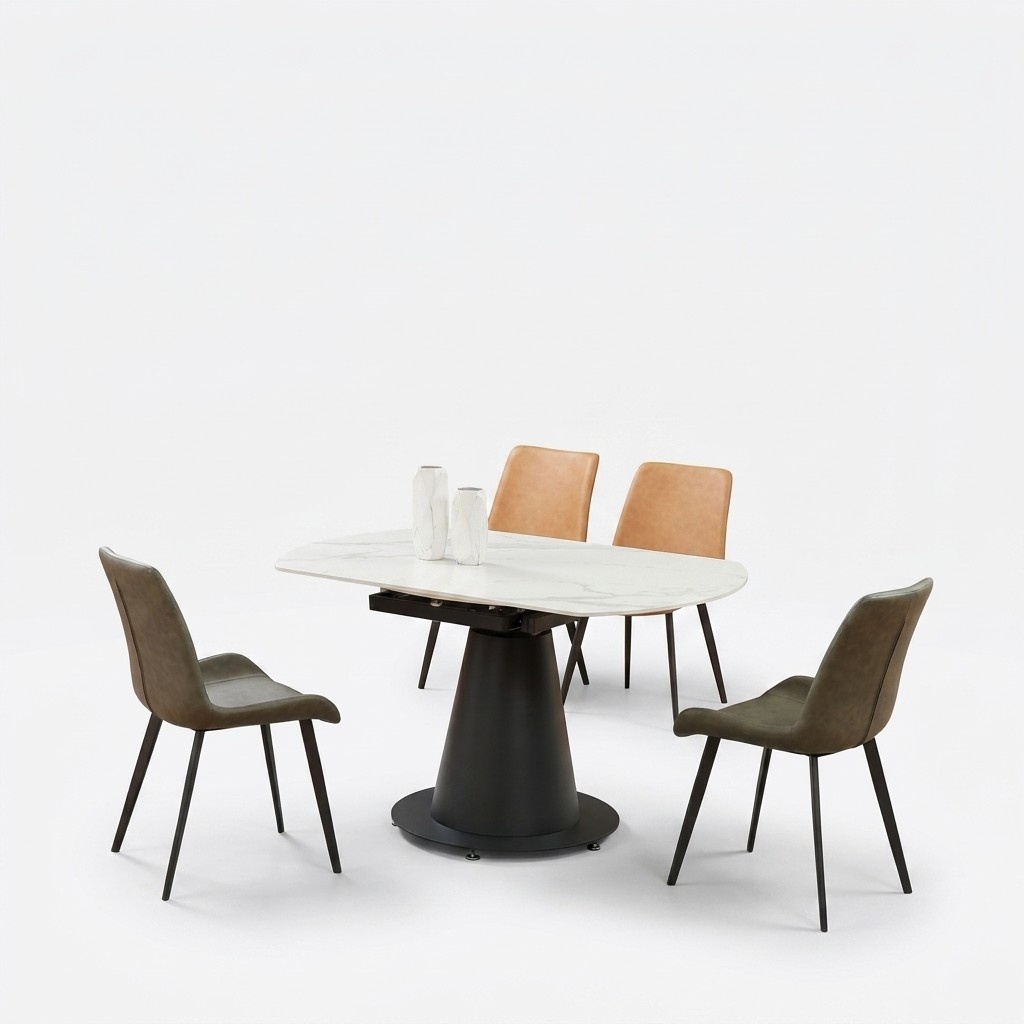 Design Esstisch Runder Tisch Esszimmer Wohnzimmer Tische 150x90 Edelstahl Möbel.