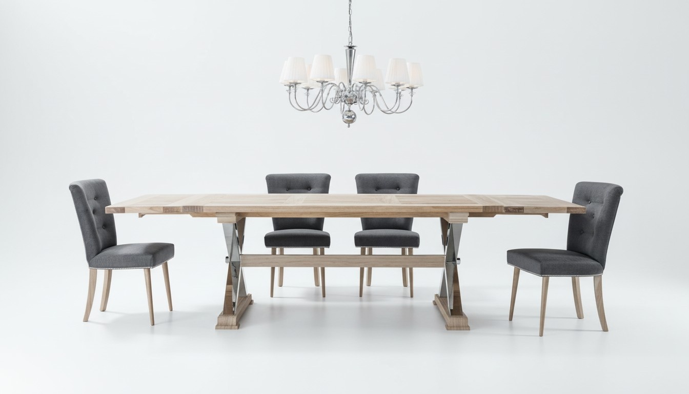 Design Esszimmer Esstisch Tisch 8 Sessel Stuhl Lehn Stühle Echt Holz Tische 9tlg