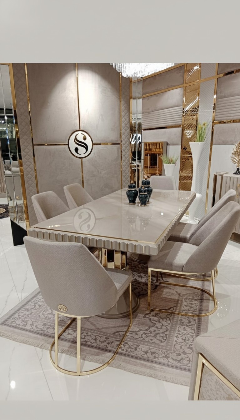 Design Esszimmer Set 5tlg. Möbel Modern Stuhlgruppe Tisch 4x Stühle Garnitur