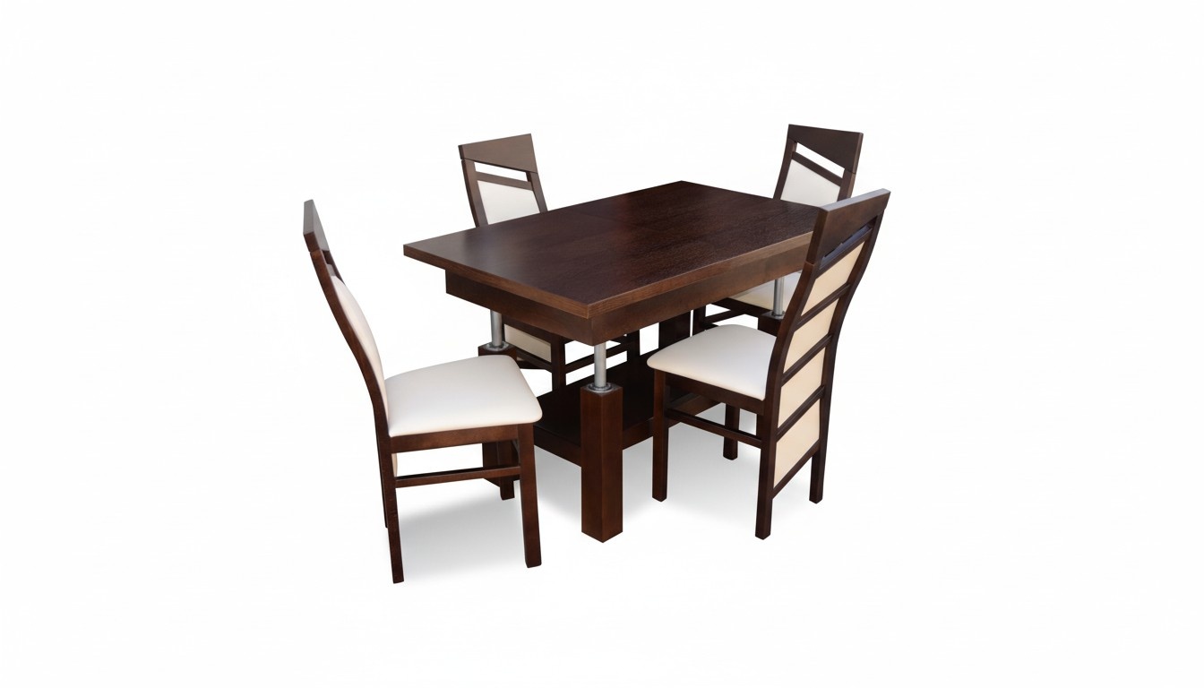 Design Esszimmer Set Garnitur 5tlg Holz Möbel Küchen 4x Stuhl Tisch Lehnstühle