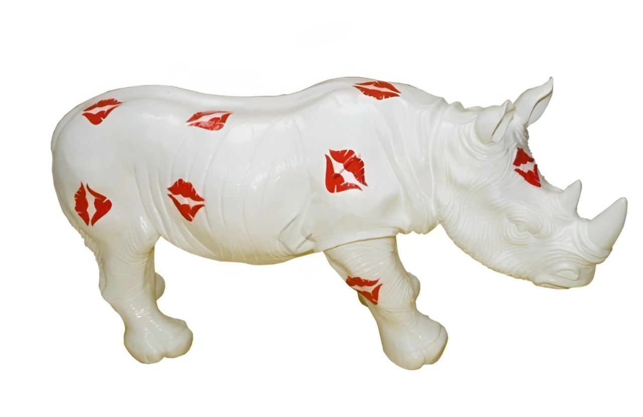 Design Figur Nashorn Statue Skulptur Figuren Skulpturen Dekoration Deko