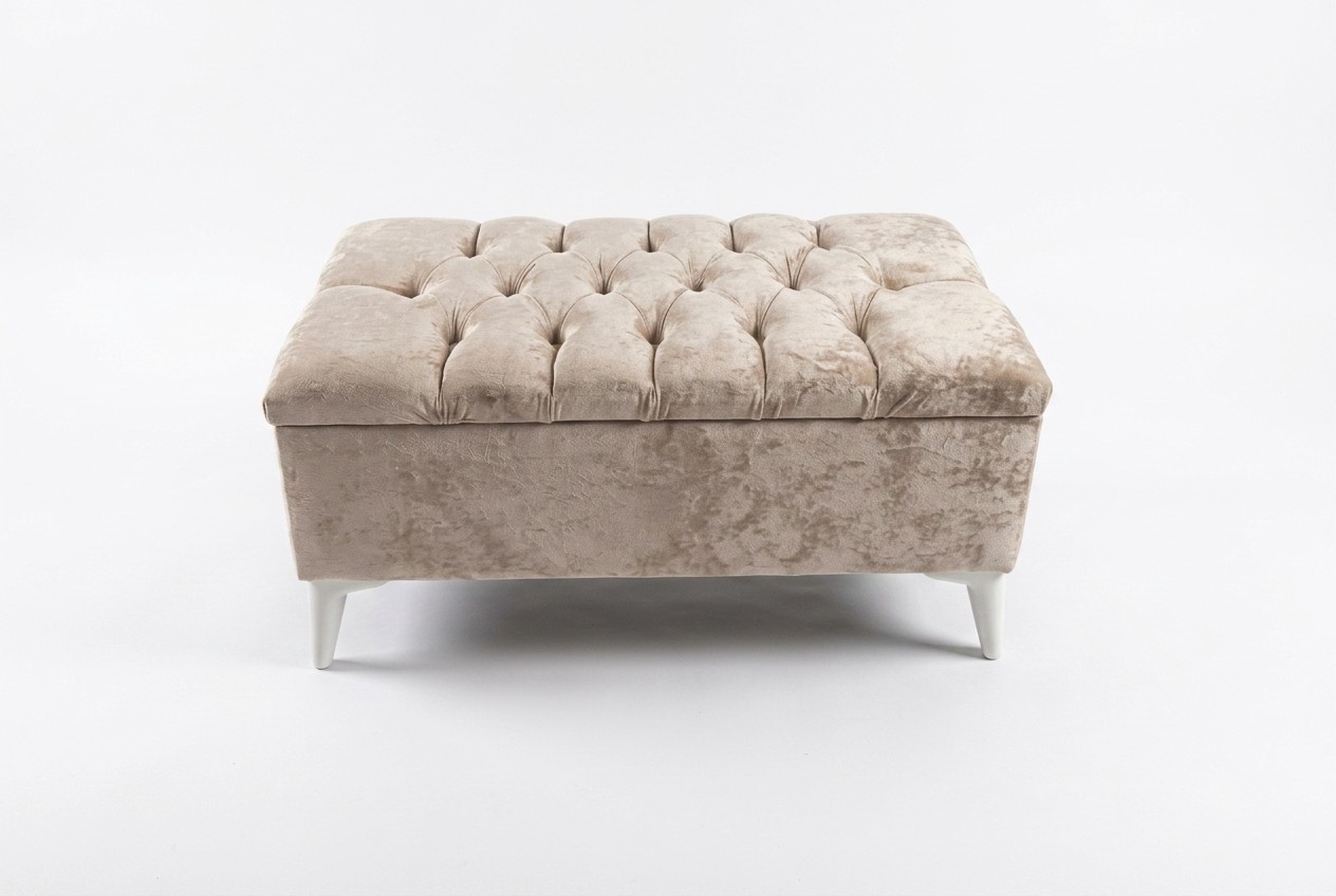 Design Hocker Design Polster Fußhocker Ottomane Sitz Textil Chaise Lounge