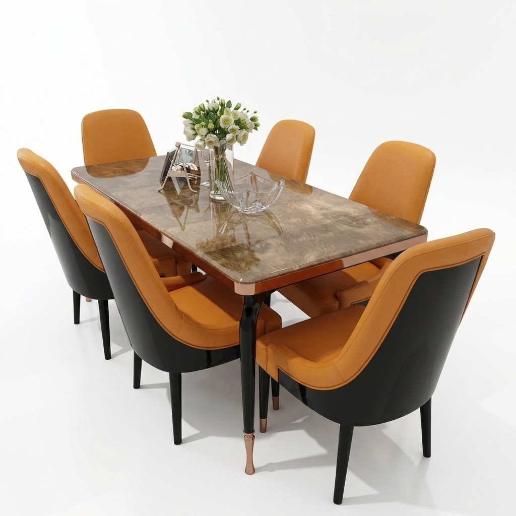 Design Hotel Möbel Tisch Gruppe + 6 Sessel Stühle Lehn Stuhl Tisch Ess